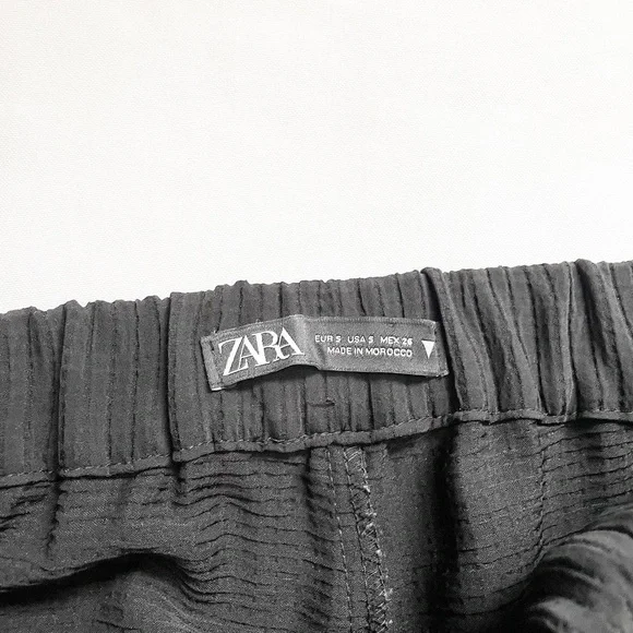 Zara Split Hem Textured Flare Trousers Size Small - Picture 4 of 5